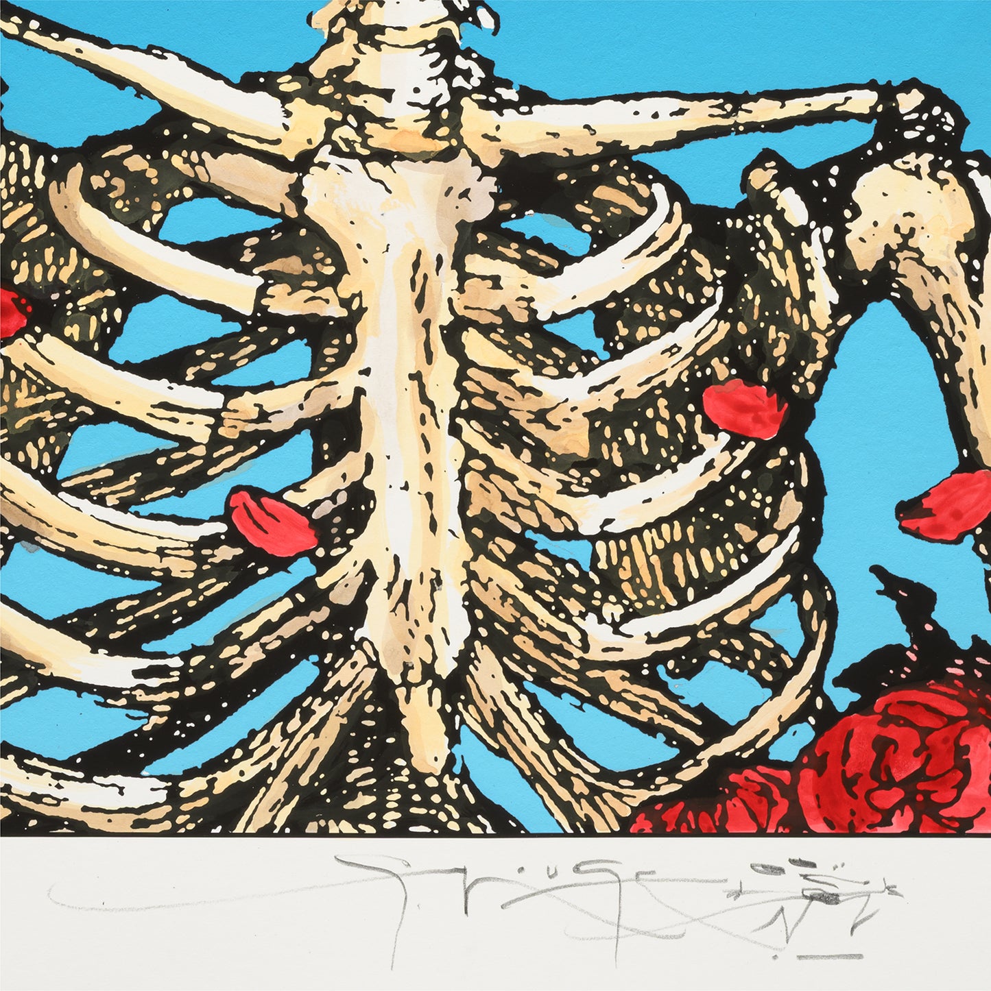 Stanley Mouse, Skeleton with Red Roses